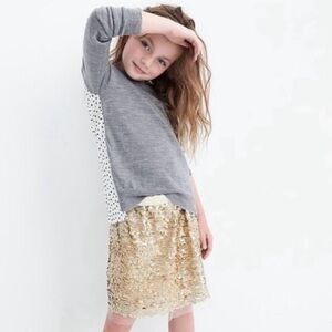 Crewcuts Shimmering Gold Sequin Skirt